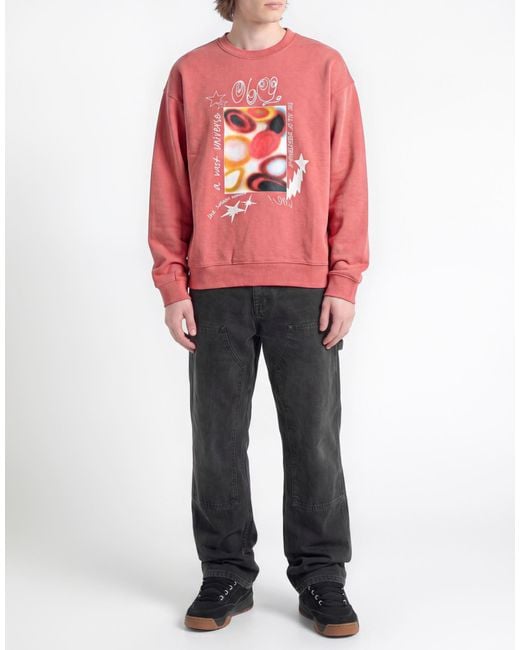 Obey Red Sweatshirt Cotton, Polyester for men