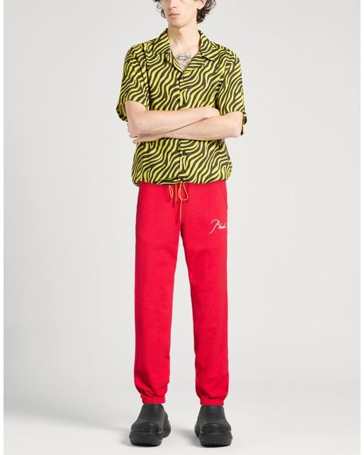 Rhude Red Pants Cotton for men