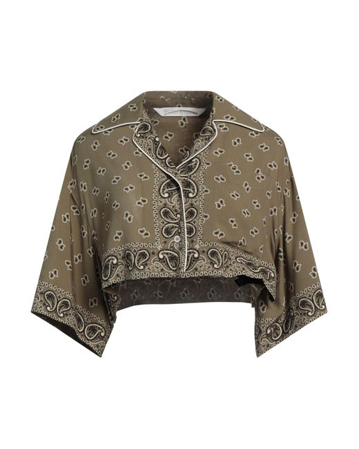 Palm Angels Brown Top Viscose, Cotton