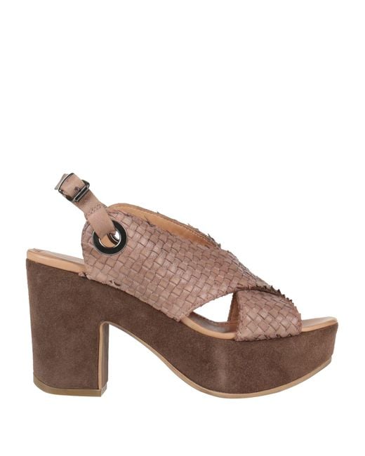 Laura Bellariva Brown Dove Sandals Leather