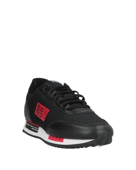 Paul & Shark Black Sneakers Leather, Synthetic Material for men