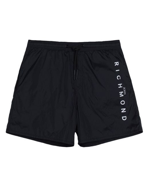 John Richmond Black Swim Trunks Nylon for men