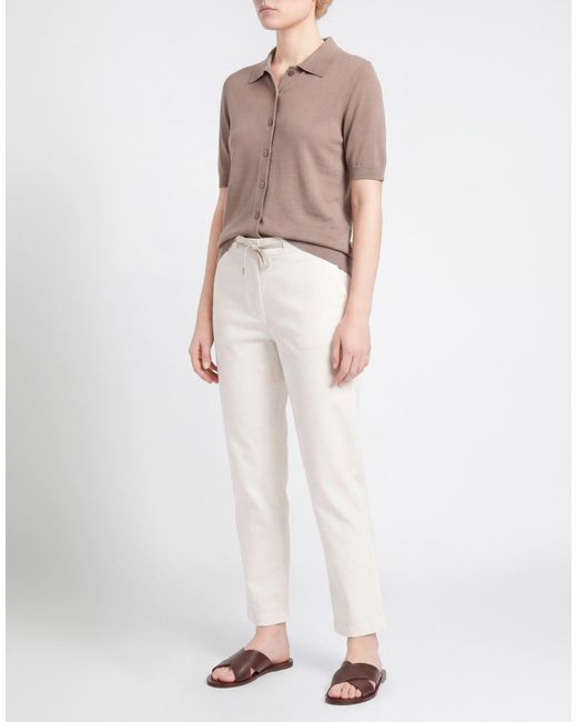 Eleventy White Pants Cotton, Polyamide, Elastane