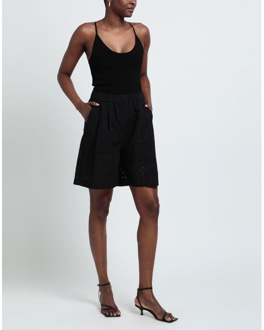 MSGM Black Shorts & Bermuda Shorts
