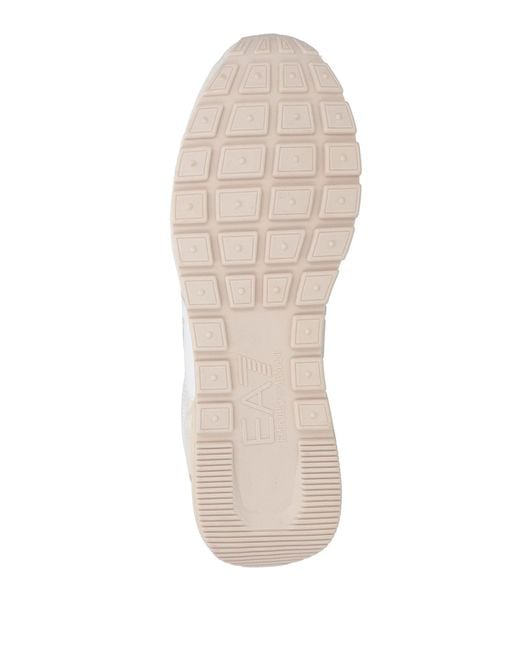 EA7 White Sneakers Cow Leather, Polyester for men