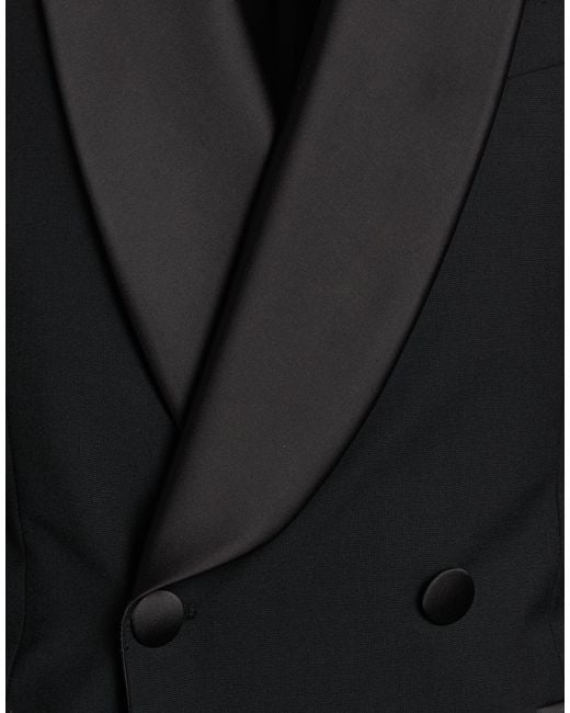 MULISH Black Suit Polyester, Wool, Elastane for men