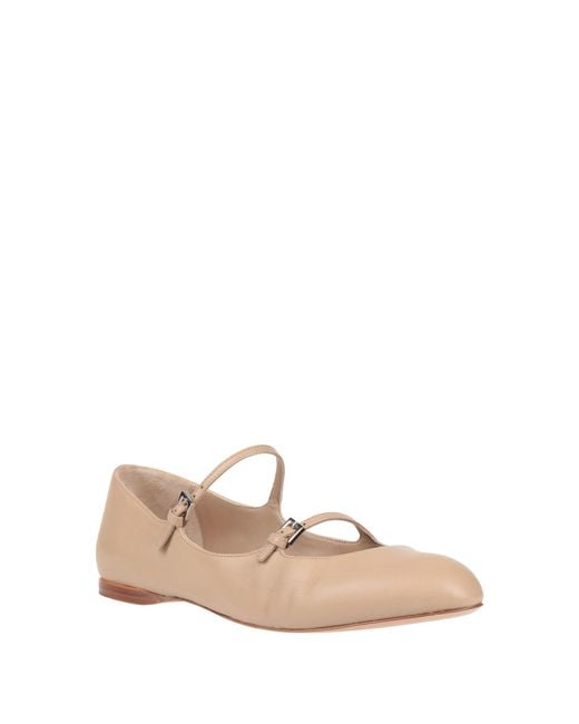 Max Mara Natural Ballet Flats Leather