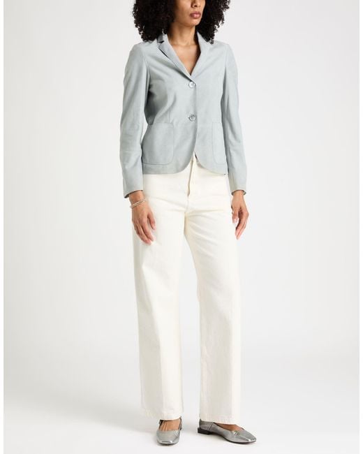 Moorer Gray Light Blazer Ovine Leather