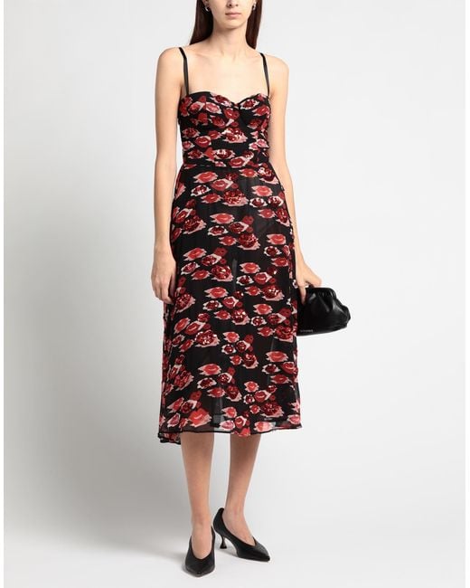 Elisabetta Franchi Red Midi Dress Polyester, Polyamide, Elastane