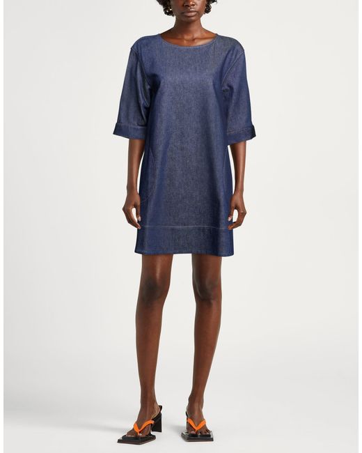 Paul & Joe Blue Mini Dress Cotton, Elastane