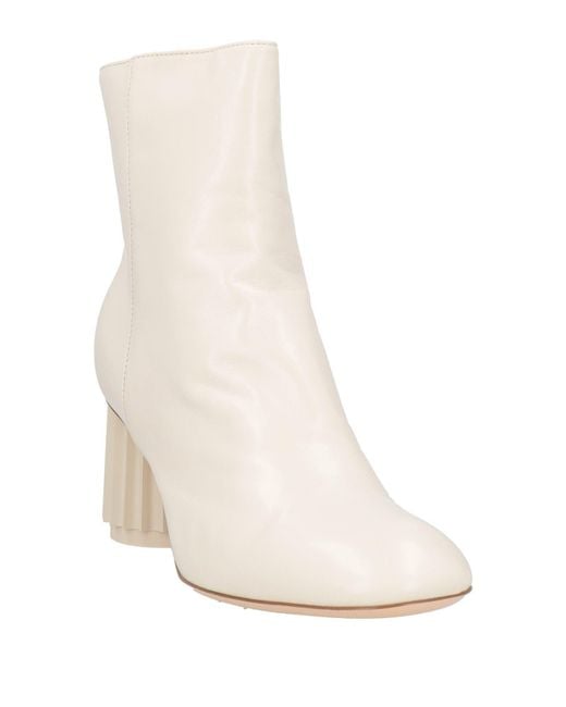 Agl Attilio Giusti Leombruni Natural Ivory Ankle Boots Leather