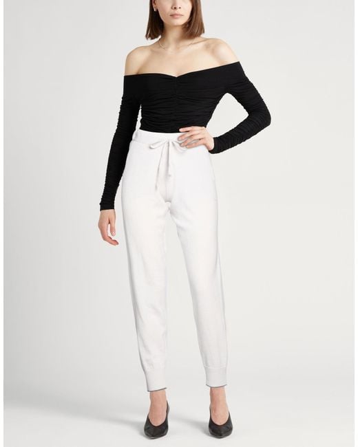 Eleventy White Platinum Pants Wool, Cashmere
