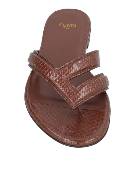 Fendi Brown Thong Sandal