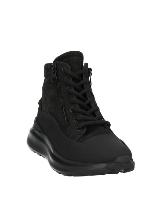Giovanni Conti Black Ankle Boots Soft Leather, Textile Fibers for men