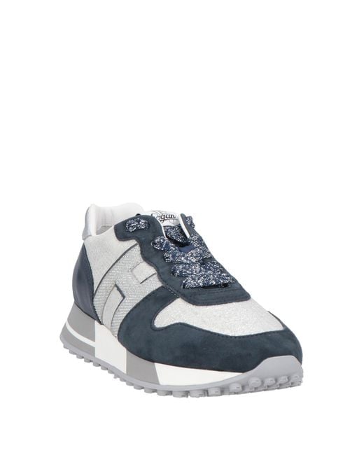 Hogan Blue Sneakers Leather, Textile Fibers