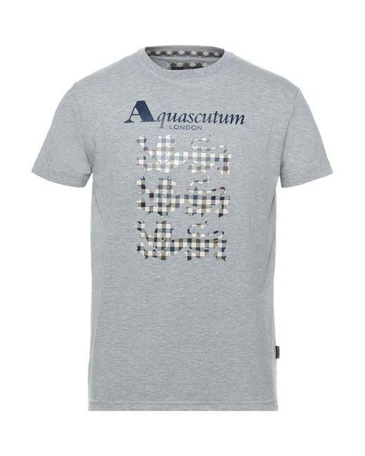 Aquascutum Gray Light T-Shirt Cotton, Elastane for men