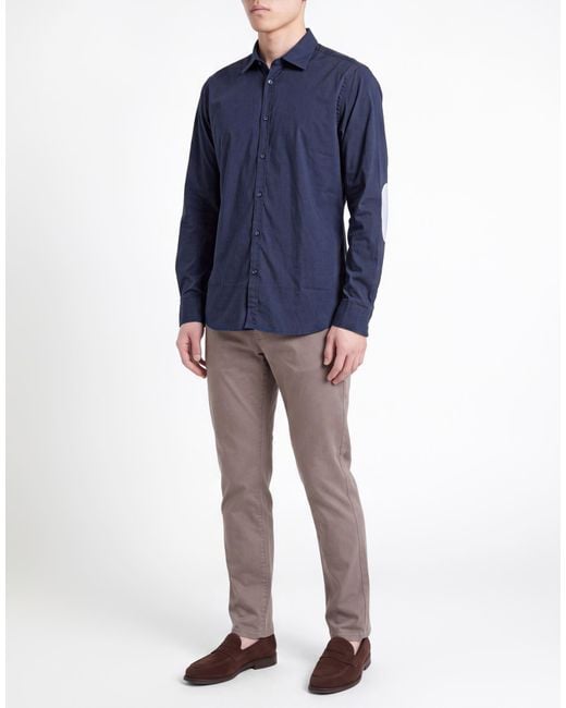 Aglini Blue Midnight Shirt Cotton, Polyamide, Elastane for men