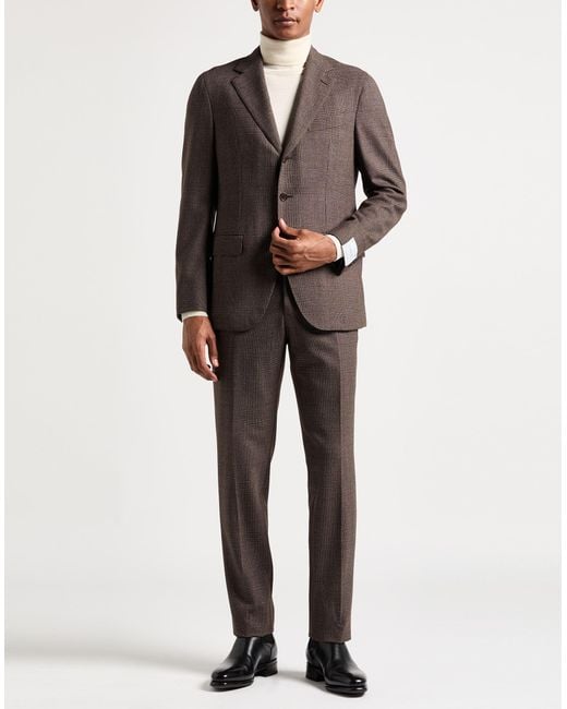 Caruso Brown Suit Wool for men