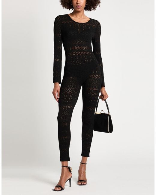 Akep Black Jumpsuit Viscose, Polyester