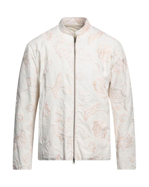 By Walid White Cream Jacket Cotton for men