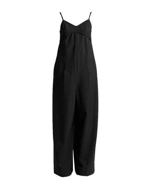 Alysi Black Jumpsuit Polyester, Virgin Wool, Elastane