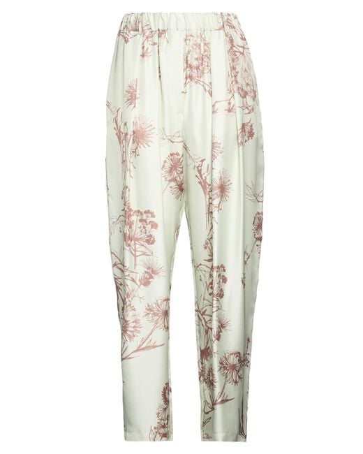 Alysi White Pants Silk