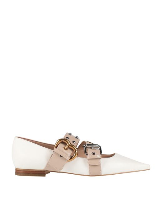 Pinko White Ballet Flats