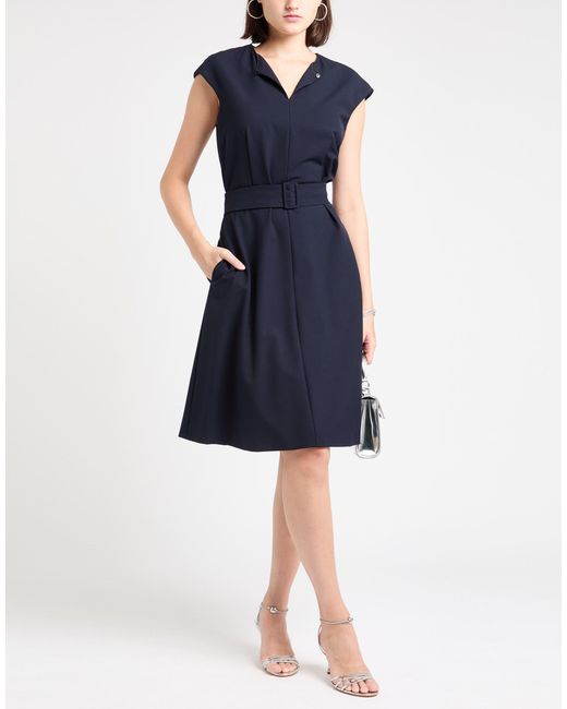 Marella Blue Midi Dress Polyester, Viscose, Elastane