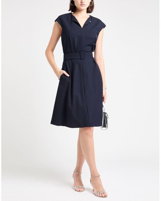Marella Blue Midi Dress Polyester, Viscose, Elastane