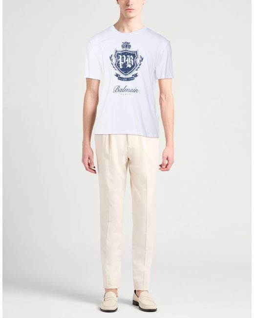 Balmain White T-Shirt for men