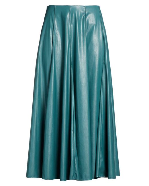 Suoli Blue Midi Skirt Polyester, Polyurethane