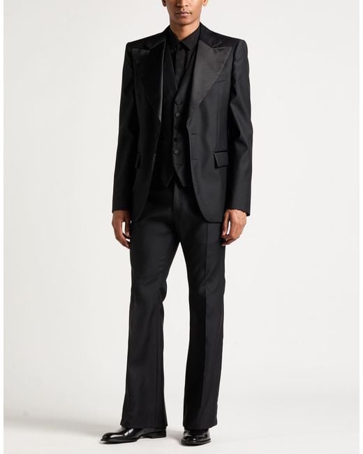 DSquared² Black Suit Virgin Wool, Silk for men