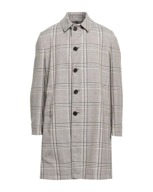Lardini Gray Overcoat & Trench Coat Wool, Linen for men