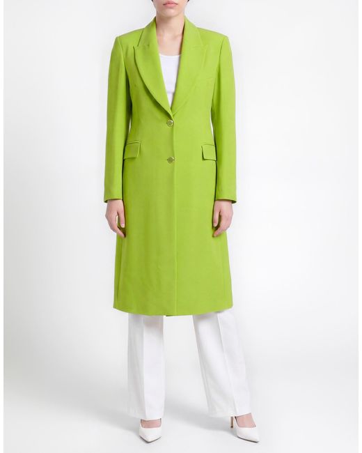 Compagnia Italiana Green Overcoat & Trench Coat Polyester, Elastane