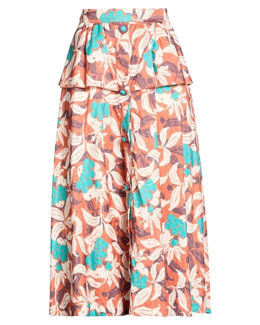 Maliparmi Red Rust Midi Skirt Polyester
