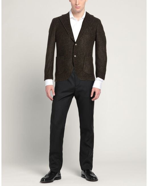 BRERAS Milano Black Dark Blazer Acrylic, Virgin Wool, Polyester for men