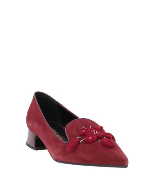 Luciano Barachini Red Burgundy Loafers Leather