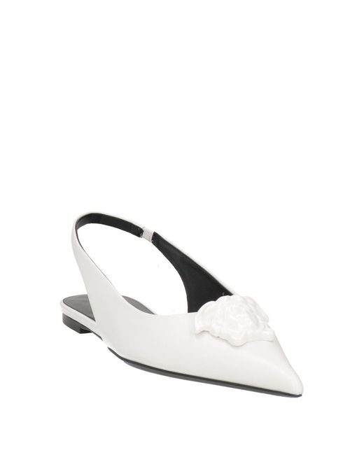 Versace White Ballet Flats