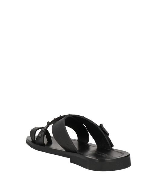 MICH SIMON Black Thong Sandal Leather for men