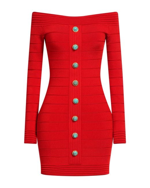 Balmain Red Mini Dress
