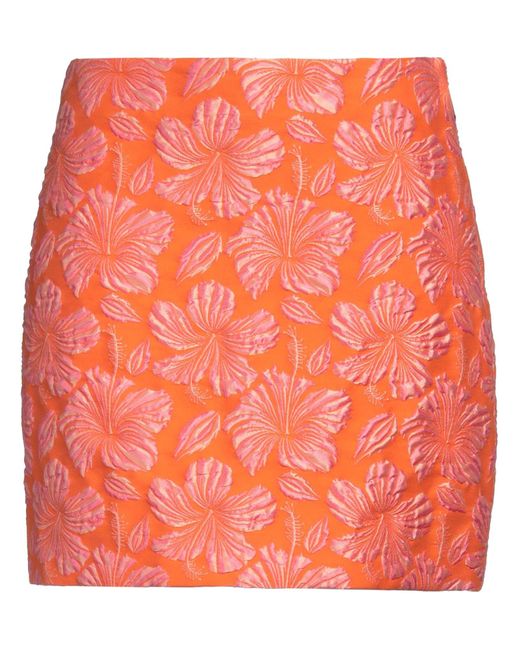 MSGM Orange Mini Skirt Cotton, Polyester, Polyamide