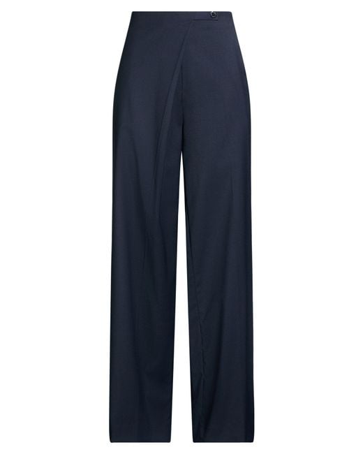 Sandro Blue Midnight Pants Polyester, Virgin Wool, Elastane