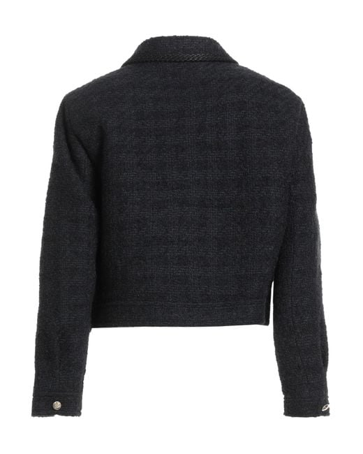 Sandro Black Jacket Cotton, Alpaca Wool, Virgin Wool, Polyamide, Modal
