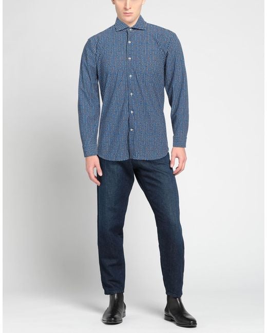 Ghirardelli Blue Shirt Polyamide, Elastane for men