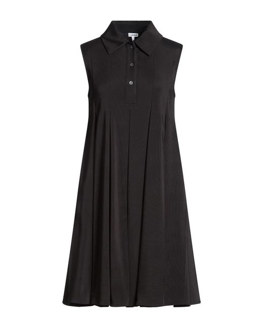 Loewe Black Mini Dress Viscose, Elastane, Leather