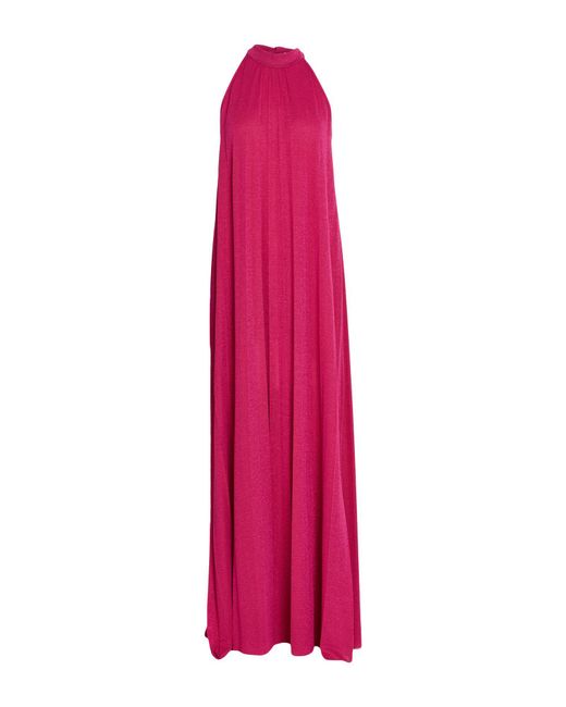 White Wise Pink Fuchsia Maxi Dress Viscose, Polyester, Elastane