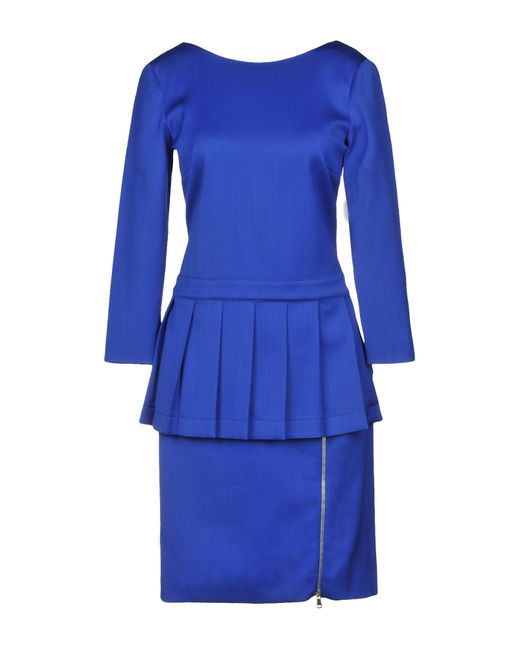 Moschino Blue Bright Mini Dress Virgin Wool, Other Fibres