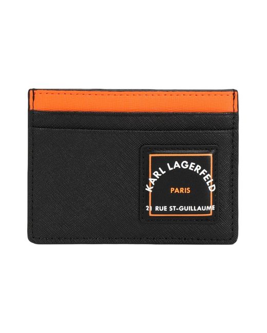 Karl Lagerfeld Black Rsg Saffiano Ch -- Document Holder Bovine Leather