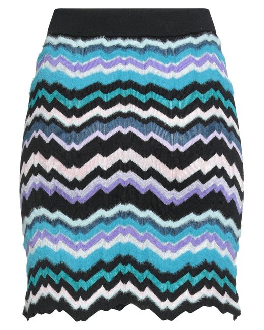 Missoni Blue Midnight Mini Skirt Viscose, Wool, Polyamide