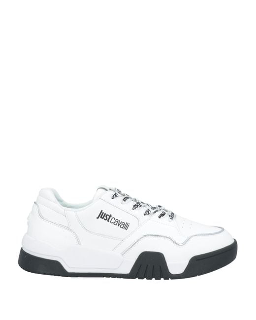 Just Cavalli White Sneakers Leather, Textile Fibers for men